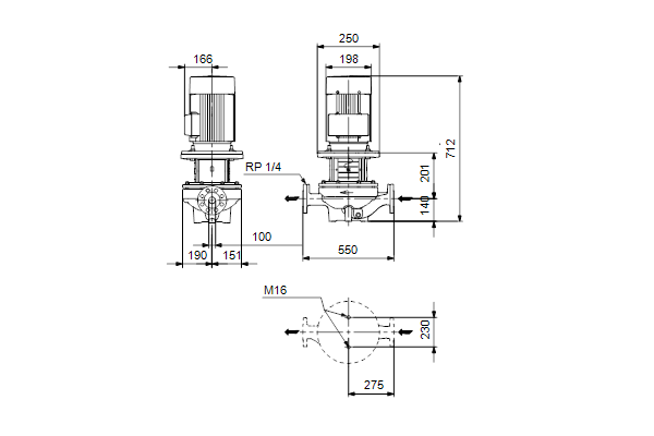 Grundfos TP 100-90/4 A-F-A-BQQE-IX3 maatschets