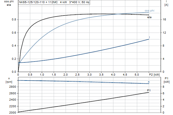 Grundfos NK 65-125/120-110 A1F2AE-SBQQE motorcurve